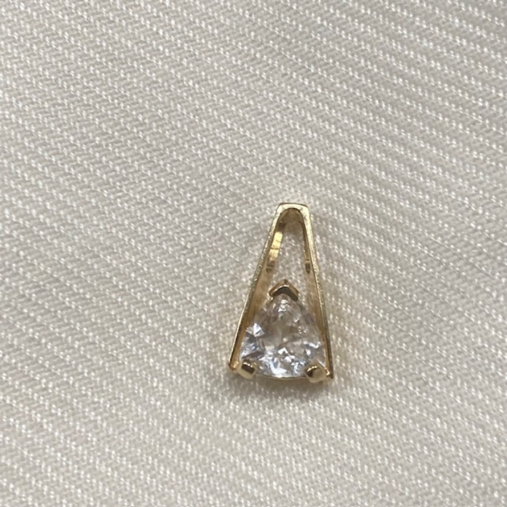 14K Yellow Gold & Clear Topaz Drop Pendant